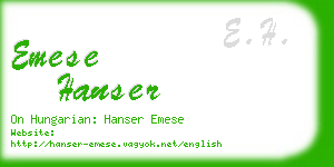 emese hanser business card
